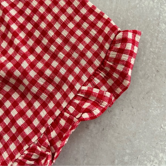 BOBEAU Red Gingham Off Shoulder Blouse, XS NWT - Picture 6 of 10